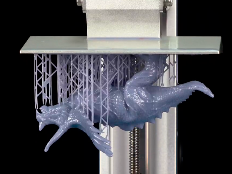 Uma peça impressa em 3D com a resina Standard UV gris